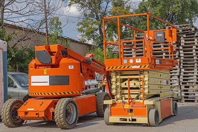 forklifts organizing inventory in a warehouse facility in Winnetka